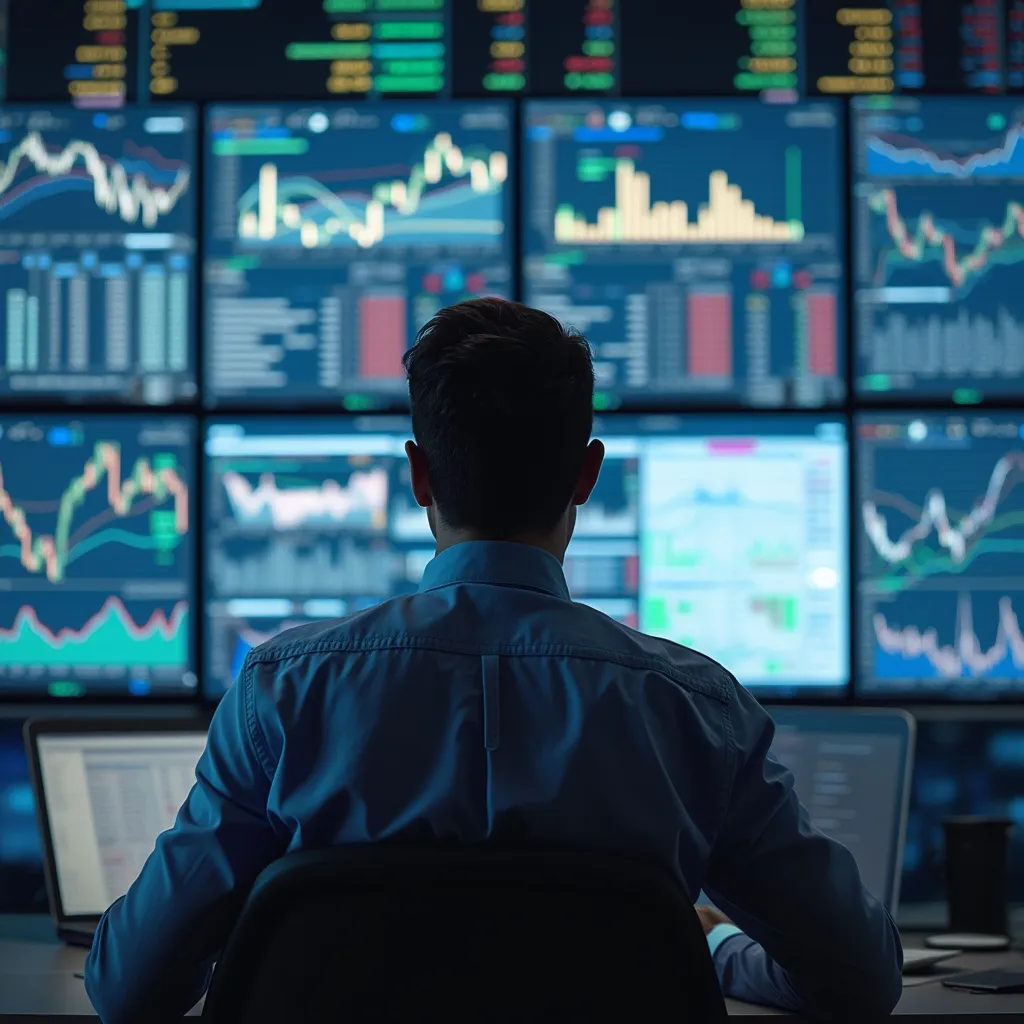 Equipo de análisis financiero trabajando